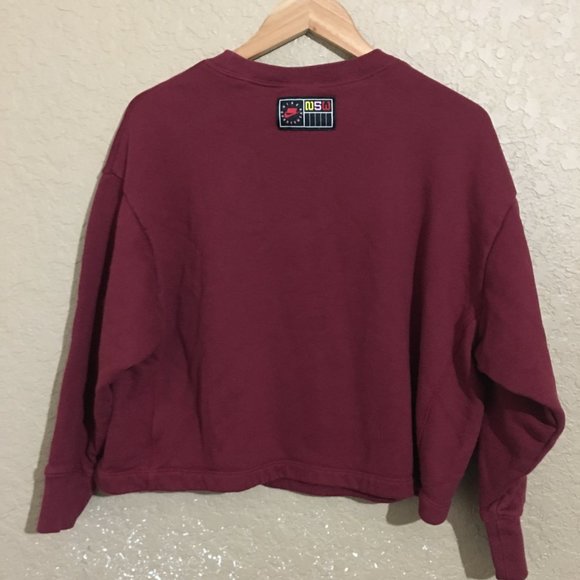 Nike Sportswear Womens Small Maroon Sweatshirt Crewneck Cropped - Picture 5 of 7